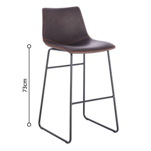 NUEVO XL ΣΚΑΜΠΟ BAR ΚΑΦΕ ANTIQUE WASHED ΜΑΥΡΟ 47x57x100cm