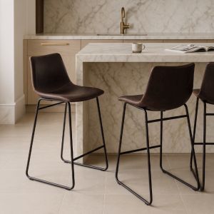 NUEVO ΣΚΑΜΠΟ BAR ΚΑΦΕ ANTIQUE WASHED ΜΑΥΡΟ 46x57.5x89cm