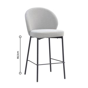 LUNE ΣΚΑΜΠΟ BAR ΓΚΡΙ 48x53.5x95.5cm