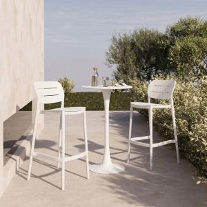 ZURICH ΣΚΑΜΠΟ BAR ΛΕΥΚΟ 50x48.5x103.5cm