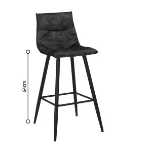 LINEA ΣΚΑΜΠΟ BAR ΑΝΘΡΑΚΙ 42x51x94cm