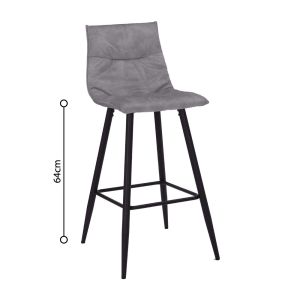 LINEA ΣΚΑΜΠΟ BAR ΓΚΡΙ SILVER 42x51x94cm