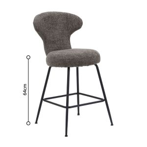 FUNGO ΣΚΑΜΠΟ BAR ΛΑΔΙ ΓΚΡΙ 51x55x97cm