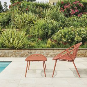 NADIN ΠΟΛΥΘΡΟΝΑ SET 2ΤΕΜ TERRACOTTA 80x61.5x73cm