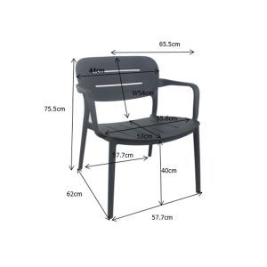 ZURICH ΠΟΛΥΘΡΟΝΑ ΜΑΥΡΟ 65x65x76cm