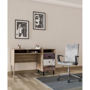 NUMBER ΓΡΑΦΕΙΟ 1ΠΟΡΤΑ SONOMA ΛΕΥΚΟ ΓΚΡΙ 120x48x75cm
