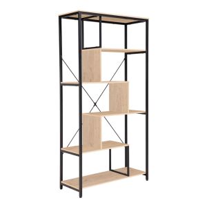 QUICK ΒΙΒΛΙΟΘΗΚΗ ΦΥΣΙΚΟ ΜΑΥΡΟ 85x35x163cm