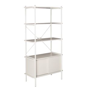 POPULAR ΒΙΒΛΙΟΘΗΚΗ CREAM 80x40x163cm