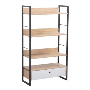 TRILOGY ΒΙΒΛΙΟΘΗΚΗ ΦΥΣΙΚΟ ΜΑΥΡΟ 70x30x125cm