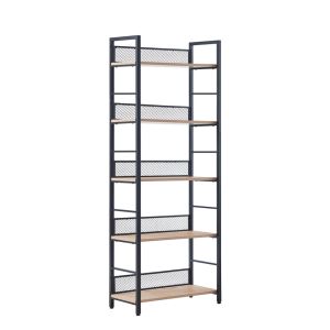 NEST ΒΙΒΛΙΟΘΗΚΗ ΦΥΣΙΚΟ ΜΑΥΡΟ 60x28x154cm