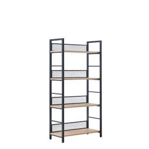 NEST ΒΙΒΛΙΟΘΗΚΗ ΦΥΣΙΚΟ ΜΑΥΡΟ 60x28x121cm