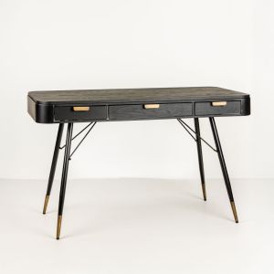 COLOMBO ΓΡΑΦΕΙΟ ΜΑΥΡΟ ΧΡΥΣΟ 130x62x78cm