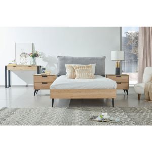 NEON ΚΡΕΒΑΤΙ (ΓΙΑ ΣΤΡΩΜΑ 120x200cm) ΓΚΡΙ ΦΥΣΙΚΟ 133x216.5x101cm