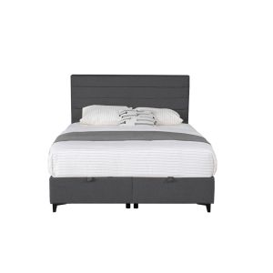 UTOPIA ΚΡΕΒΑΤΙ ΜΕ ΑΠΟΘΗΚ. ΧΩΡΟ ΚΑΙ ΣΤΡΩΜΑ ΓΚΡΙ 34-900 207x160x115cm