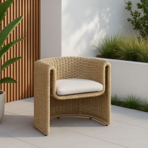 NADINE ΠΟΛΥΘΡΟΝΑ ΜΕ ΜΠΡΑΤΣΟ ΛΕΥΚΟ 69x72x72cm