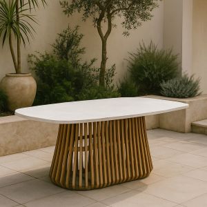 SIRACUSA ΤΡΑΠΕΖΙ ΛΕΥΚΟ 220x110x77.5cm