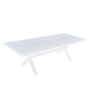 SORPRESA ΤΡΑΠΕΖΙ ΕΠΕΚΤΕΙΝΟΜΕΝΟ-Η ΛΕΥΚΟ ΜΕ ΟΨΗ ΜΑΡΜΑΡΟΥ ΛΕΥΚΟ 202x101x77cm