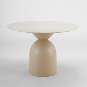 EARTH ΤΡΑΠΕΖΙ BEIGE ΜΕ ΟΨΗ ΜΑΡΜΑΡΟΥ 110x110x75cm