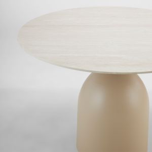 EARTH ΤΡΑΠΕΖΙ BEIGE ΜΕ ΟΨΗ ΜΑΡΜΑΡΟΥ 110x110x75cm