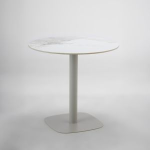 UNO ΤΡΑΠΕΖΙ BEIGE ΜΕ ΟΨΗ ΜΑΡΜΑΡΟΥ ΓΚΡΙ 80x80x74cm