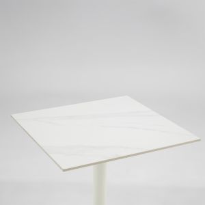 QUADRA ΤΡΑΠΕΖΙ ΛΕΥΚΟ ΜΕ ΟΨΗ ΜΑΡΜΑΡΟΥ 60x60x74cm