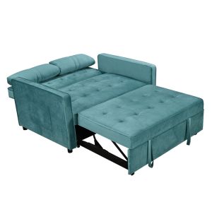 SOLUTION ΚΑΝΑΠΕΣ ΚΡΕΒΑΤΙ 2ΘΕΣΙΟΣ PETROL 133x94x87cm