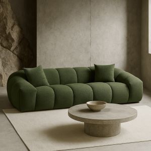 BOSSANOVA ΚΑΝΑΠΕΣ 3ΘΕΣΙΟΣ ΠΡΑΣΙΝΟ ΣΚΟΥΡΟ 255x115x71cm