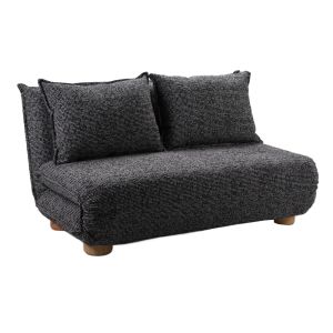 FUTON ΚΑΝΑΠΕΣ ΚΡΕΒΑΤΙ 2ΘΕΣΙΟΣ ΑΝΑΔΙΠΛΟΥΜΕΝΟΣ ΓΚΡΙ ΜΑΥΡΟ ΜΕ PATTERN 141x87x76cm