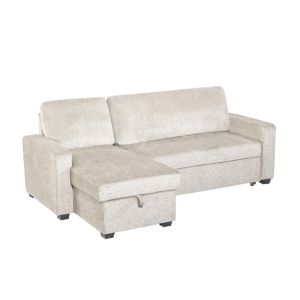 TRESOR ΚΑΝΑΠΕΣ ΚΡΕΒΑΤΙ ΓΩΝΙΑ ΑΝΑΣΤΡΕΨΙΜΗ OFF WHITE 223x145x91cm