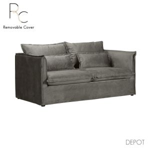 ONE ONLY ΚΑΝΑΠΕΣ 2ΘΕΣΙΟΣ ΜΕ ΑΠΟΣΥΡΟΜΕΝΟ ΓΚΡΙ 176x90x87cm