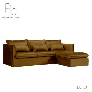 ONE ONLY ΚΑΝΑΠΕΣ ΓΩΝΙΑ ΔΕΞΙΑ ΧΡΥΣΟ 258x180x90cm