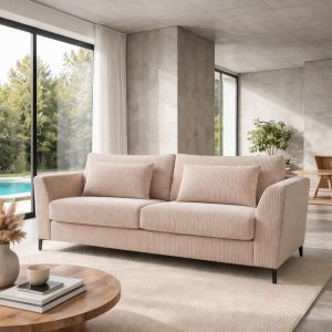 COCOON ΚΑΝΑΠΕΣ ΚΡΕΒΑΤΙ 3ΘΕΣΙΟΣ BEIGE LINCOLN 03 208x94x92cm