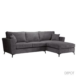 BOEL ΚΑΝΑΠΕΣ ΓΩΝΙΑ ΔΕΞΙΑ ΓΚΡΙ LINCOLN 90 280x170x92cm