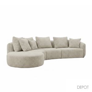 CURVO ΚΑΝΑΠΕΣ ΓΩΝΙΑ ΑΡΙΣΤΕΡΗ BEIGE CREMONA 14 412x162x92cm