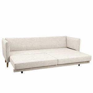 COMMODO ΚΑΝΑΠΕΣ ΚΡΕΒΑΤΙ 3ΘΕΣΙΟΣ OFF WHITE NEVE 02 ΚΑΦΕ NEVE 16 230x81x88cm