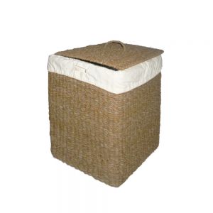 MINIMAL ΚΑΛΑΘΙ ΜΕ ΚΑΠΑΚΙ 50x40x50cm SEAGRASS ΦΥΣΙΚΟ ΛΕΥΚΟ ΒΑΜΒΑΚΙ