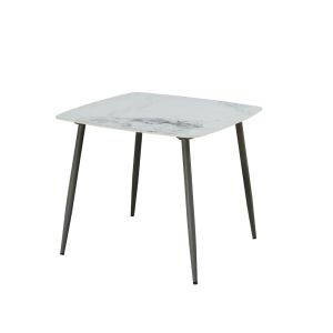 QUADRO ΤΡΑΠΕΖΙ ΛΕΥΚΟ ΜΕ ΟΨΗ ΜΑΡΜΑΡΟΥ 90x90x77