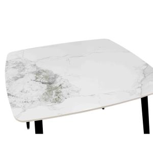 QUADRO ΤΡΑΠΕΖΙ ΛΕΥΚΟ ΜΕ ΟΨΗ ΜΑΡΜΑΡΟΥ 90x90x77