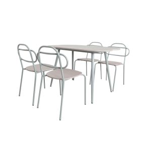 ITALIAN ΤΡΑΠΕΖΑΡΙΑ SET 4+1 ΦΥΣΙΚΟ ΑΝΟΙΧΤΟ 120x75x75