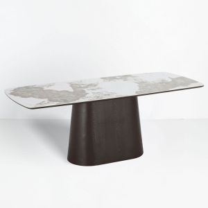 CANYON ΤΡΑΠΕΖΙ ΚΑΦΕ BITTER ΛΕΥΚΟ ΜΕ ΟΨΗ ΜΑΡΜΑΡΟΥ 200x90x76cm