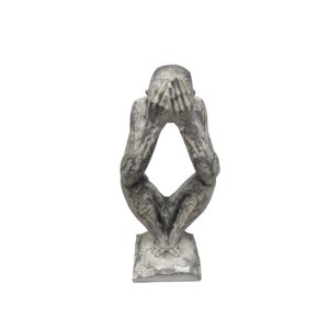 PENSEI 3 DECO FIGURE 9x8x21 POLYRESIN SILVER
