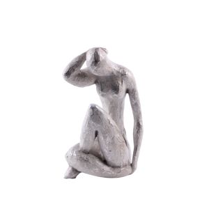 POZA 2 DECO FIGURE 14x10x21 POLYRESIN SILVER