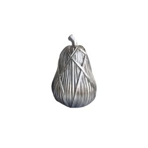 TRICOT POIRE DECORATION PEAR 11x11x18 POLYRESIN SILVER