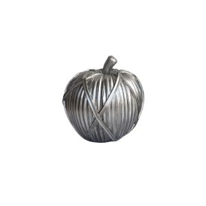 TRICOT POMME DECORATION APPLE 13x13x14 POLYRESIN SILVER