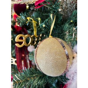 XMAS GLAM GOLD 1 ΜΠΑΛΑ POLYFOAM ΥΦΑΣΜΑ ΧΡΥΣΟ 10x10xH10cm