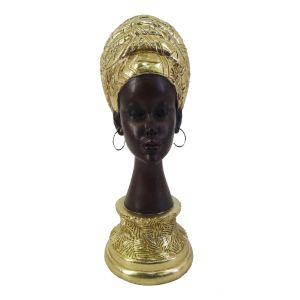 AFRICAN QUEEN ΔΙΑΚΟΣΜΗΤΙΚΗ ΦΙΓΟΥΡΑ POLYRESIN ΧΡΥΣΟ ΜΑΥΡΟ 10x15xH26cm