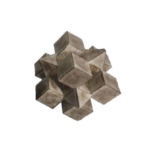 3D CUBE ΔΙΑΚΟΣΜΗΤΙΚΟ ΚΟΜΠΟΣ POLYRESIN ΦΥΣΙΚΟ D14,5xH14,5cm