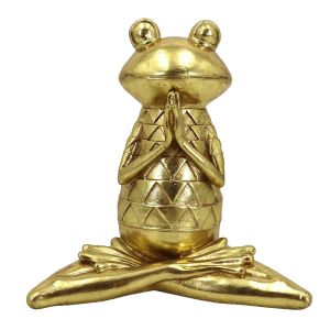 YOGA FROGIE DECORATION FROG 18x11x19 POLYRESIN GOLD