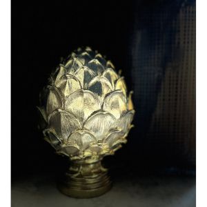 GOLDEN PINUS DECORATION TOTEM 16x16x25 POLYRESIN GOLD