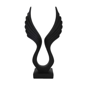 BLACK FEATHERS DECORATION TOTEM 16x7x30 POLYRESIN BLACK
